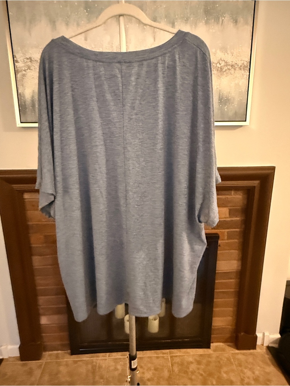 BloomChic Heather Blue Lace-Trim Tunic Top - Picture 2 of 3